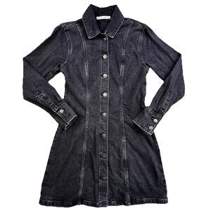 Abercrombie & Fitch Black Denim Midi Dress
